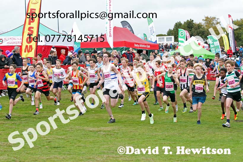 Boys under-13s 2021 National Cross Country Relays, Berry Hill Park, Mansfield. Photo: David T. Hewitson/Sports for All Pics